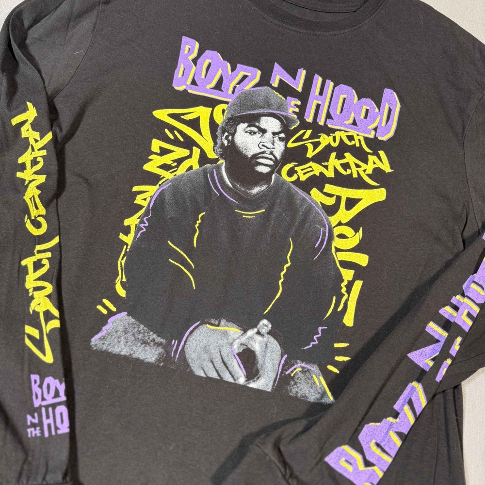 Boyz N The Hood Ice Cube South Central Graphic Long Sleeve Tee Black Mens L